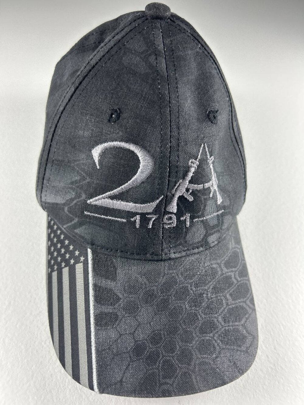 Kryptek 2A 1971 Outdoor Cap Gray Camo Helicopter Embroidered Flag Snapback Hat